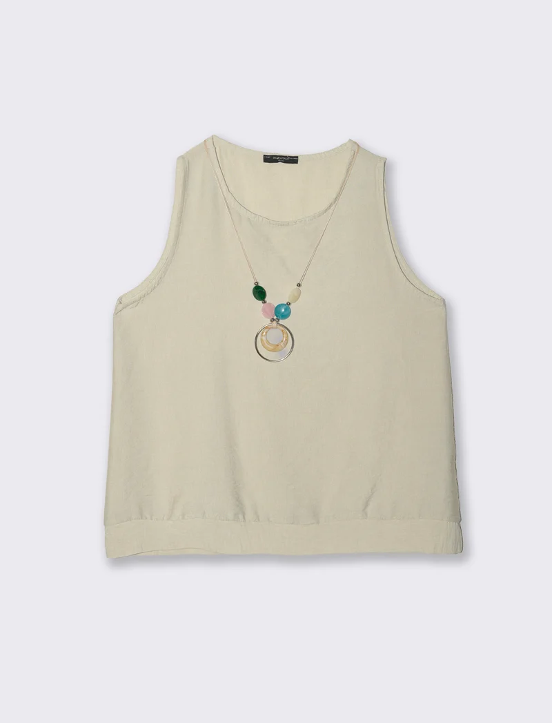 Top con collana - Sabbia