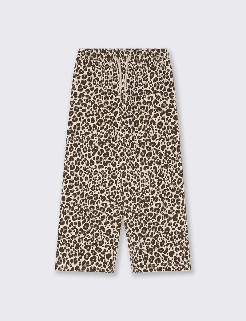 Jogger gamba larga con stampa trendy - Leopardato