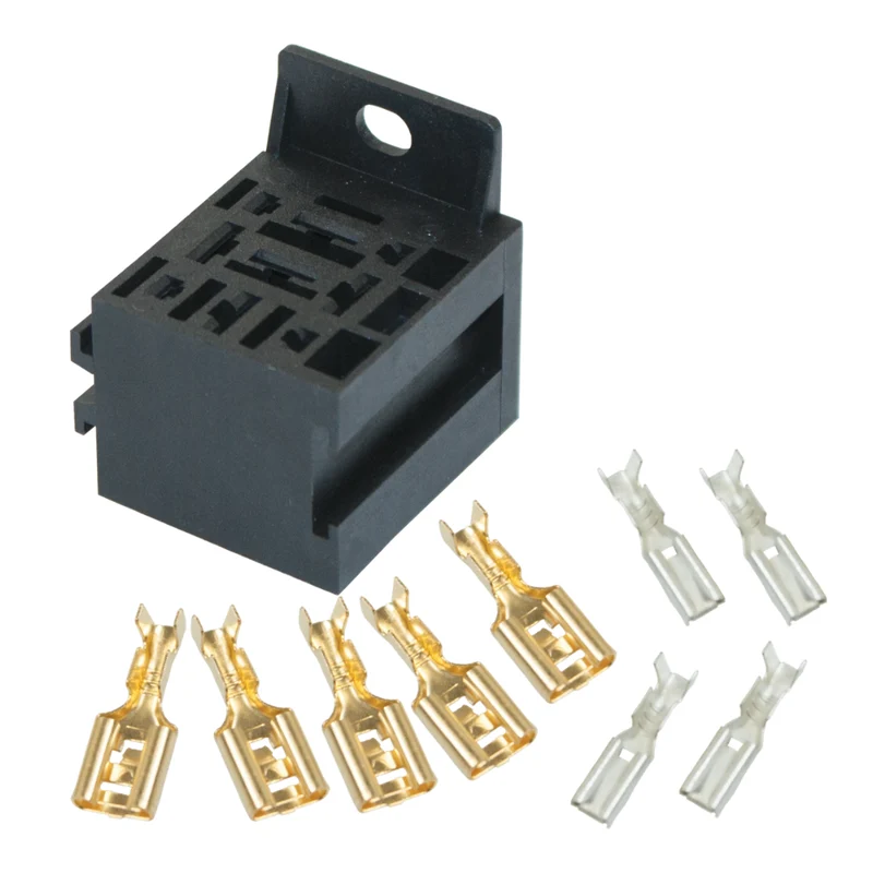 Mini base relè con terminali adatta a relè a 4, 5 e 9 pin