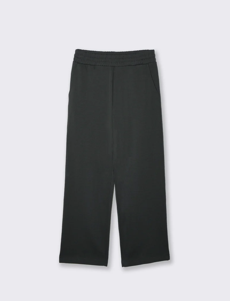 Pantaloni Jogger Relaxed Fit in Interlock - Verde