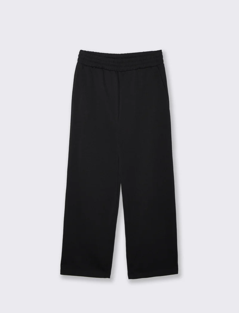 Pantaloni Jogger Relaxed Fit in Interlock - Nero