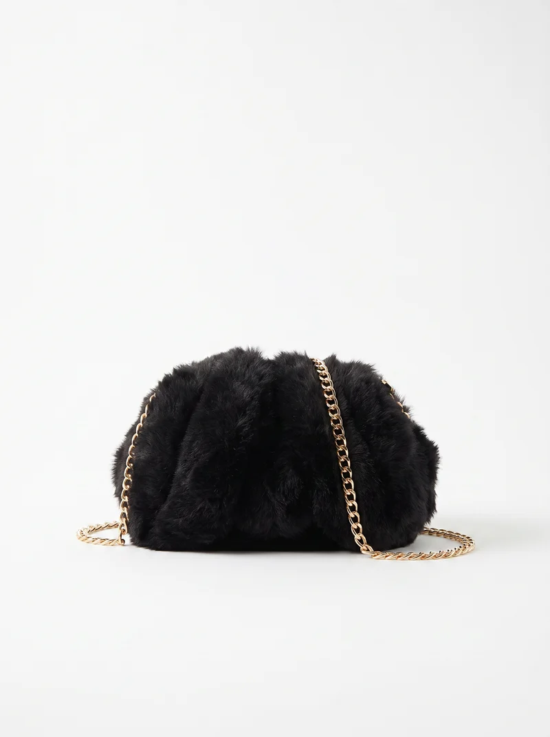 Borsa coniglietto in finta pelliccia - Nero