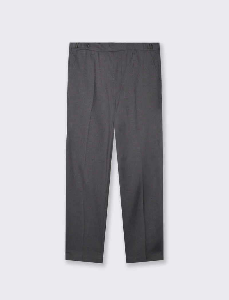 Pantaloni Chino Formali con Fibbia Laterale - Antracite melange