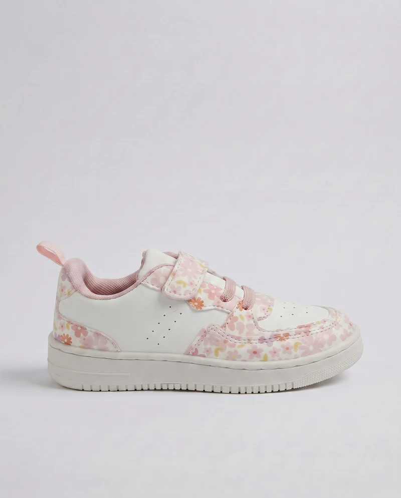 Sneakers floreali da bambina bianche - Bianco