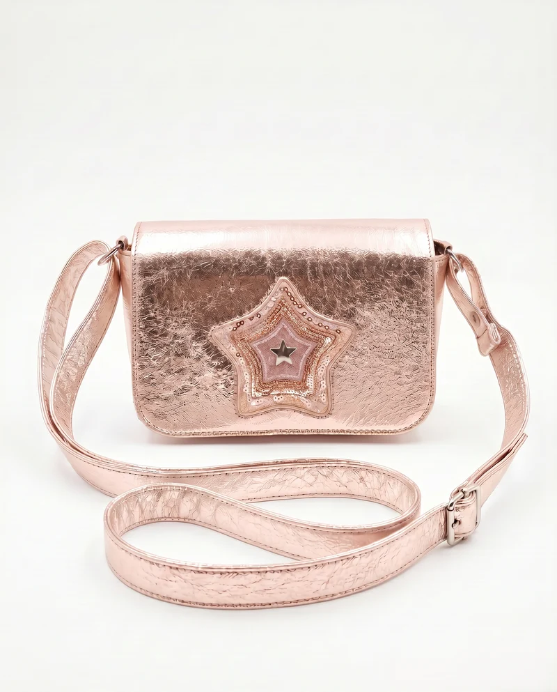 Borsetta con stella glitter metallizzata - Rosa