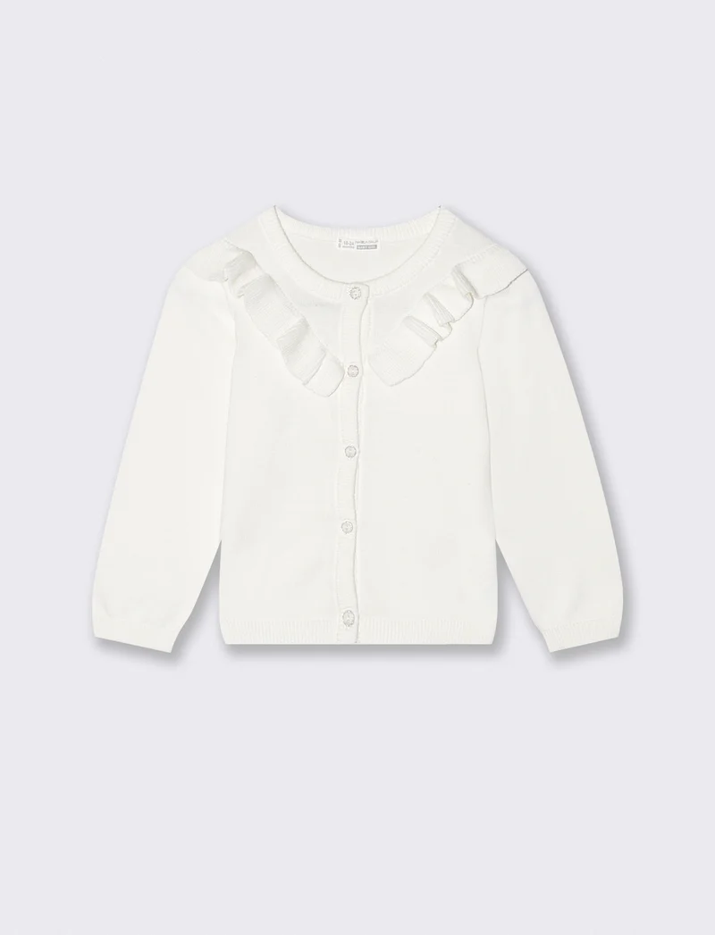 Maglietta con colletto in cotone elegante - Bianco latte