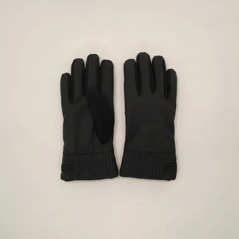 Guanti uomo in due tessuti touch - Nero