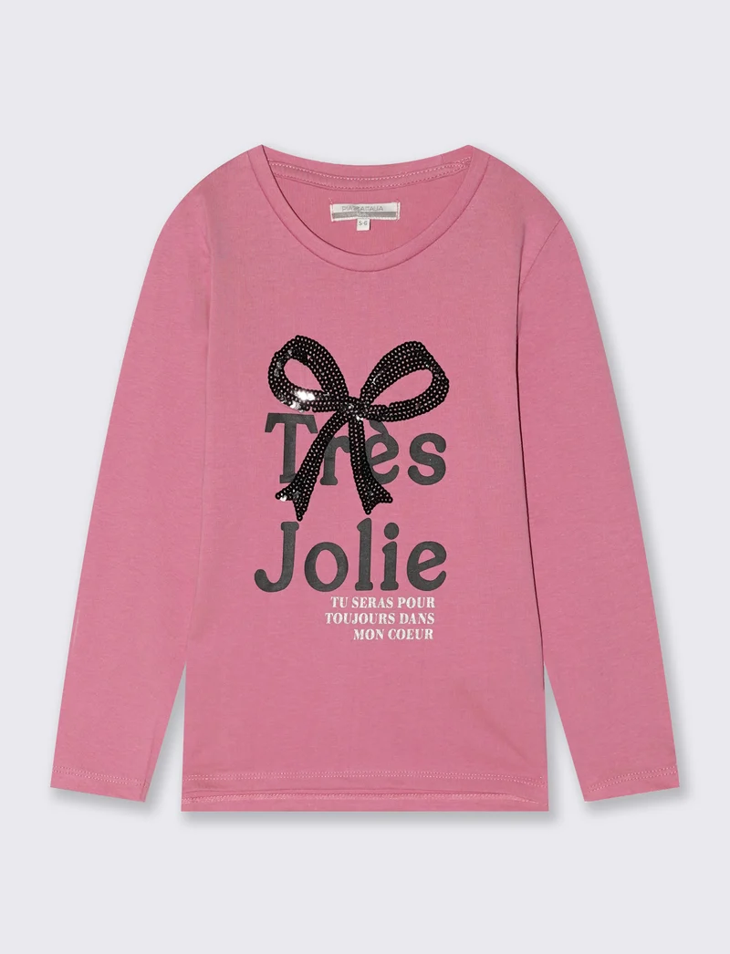 Maglia in cotone manica lunga - Rosa candy