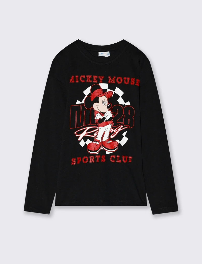 T-shirt maniche lunghe Mickey Mouse - Nero