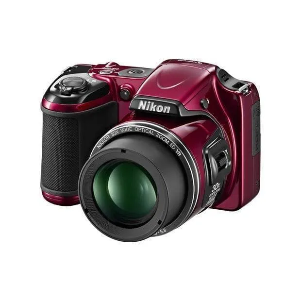 Fotocamera Bridge Coolpix L820 - Rossa + Nikon Nikkor 30X Zoom ottico grandangolare ED VR 22,5–675 mm f/3-5,8 f/3-5,8
