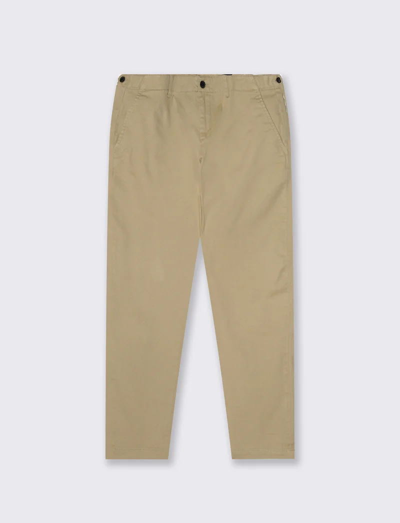 Pantaloni Chino Regular Fit in Twill - Beige