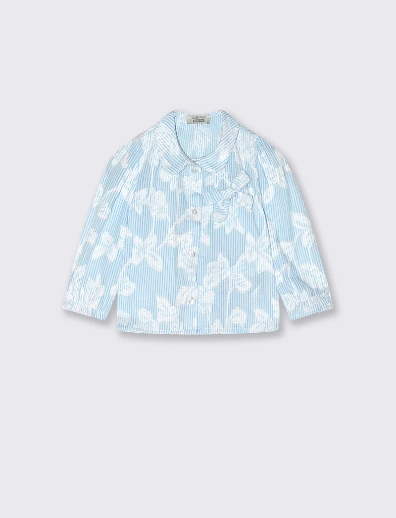 Camicia con fiocco e pattern floreale - Fantasia