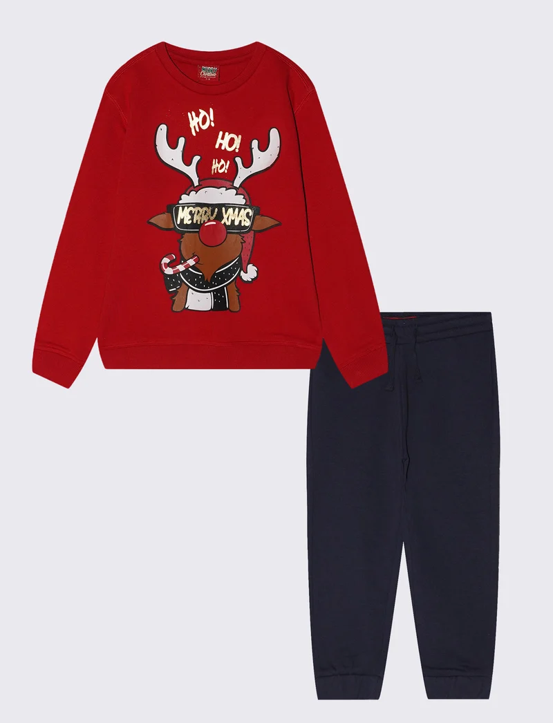 Tuta di Natale Due Pezzi Comoda e Pratica - Rosso