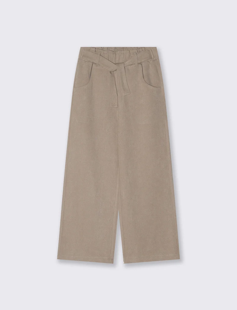 Pantalone gamba ampia morbido e glamour - Beige