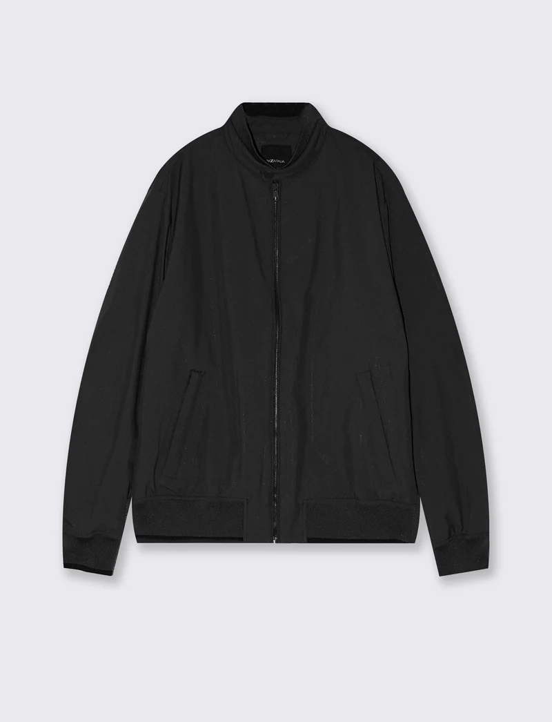 Giubbotto Basic Uomo in Tessuto Tecnico - Nero