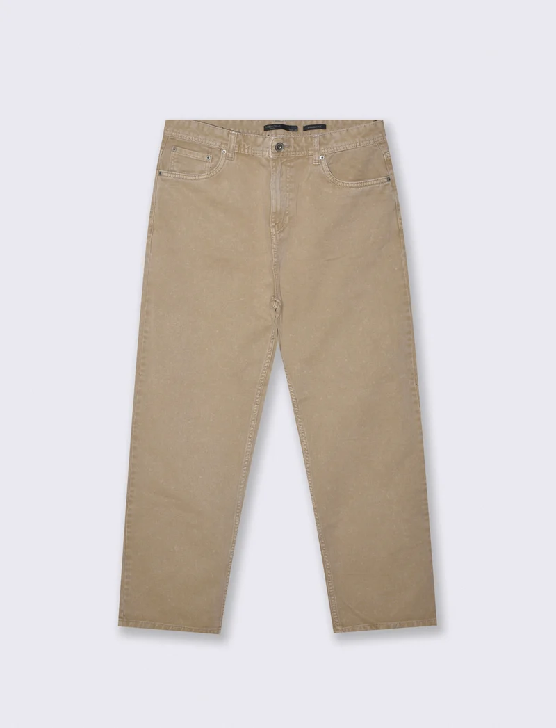 Jeans sabbiato straight fit cinque tasche - Sabbia