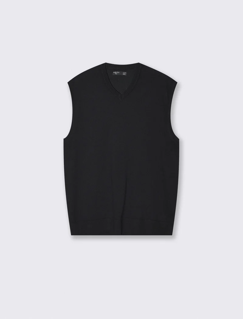 Maglia senza maniche con scollo a V - Nero