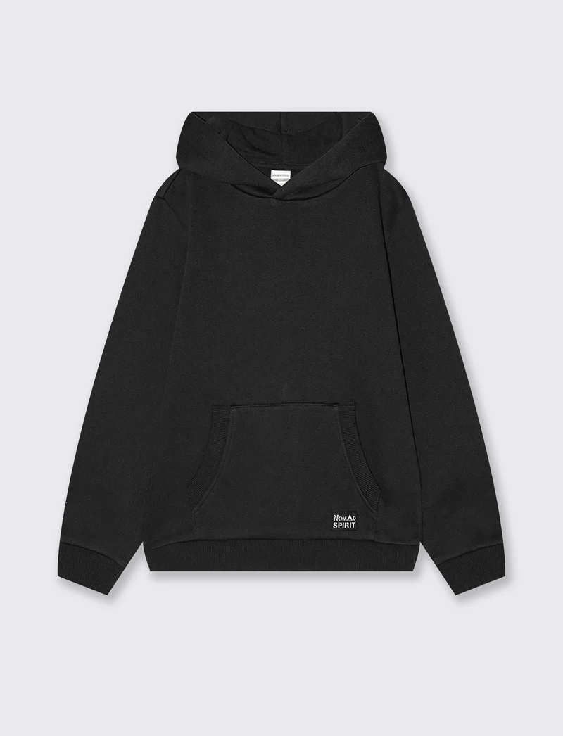 Felpa con cappuccio e marsupio trendy - Nero