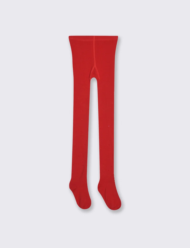 Calze da bambina con strass decorativi - Rosso