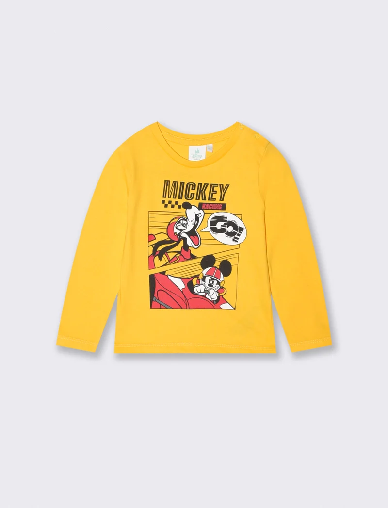 T-shirt Mickey Mouse manica lunga ocra - Ocra