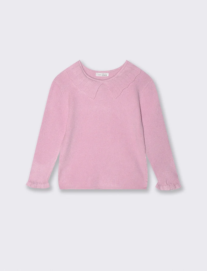 Maglia e maglioncino colletto romantico - Rosa polvere