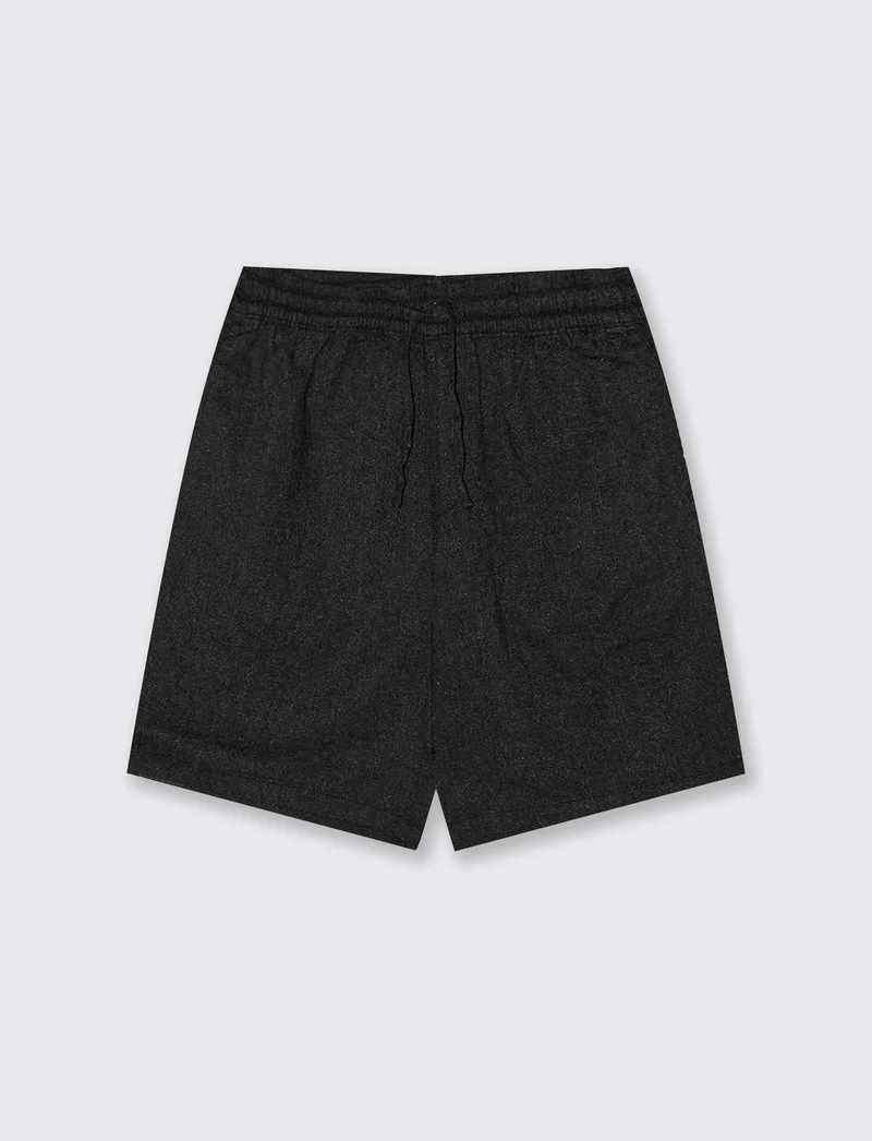 Bermuda Jogger Misto Cotone Jacquard - Nero