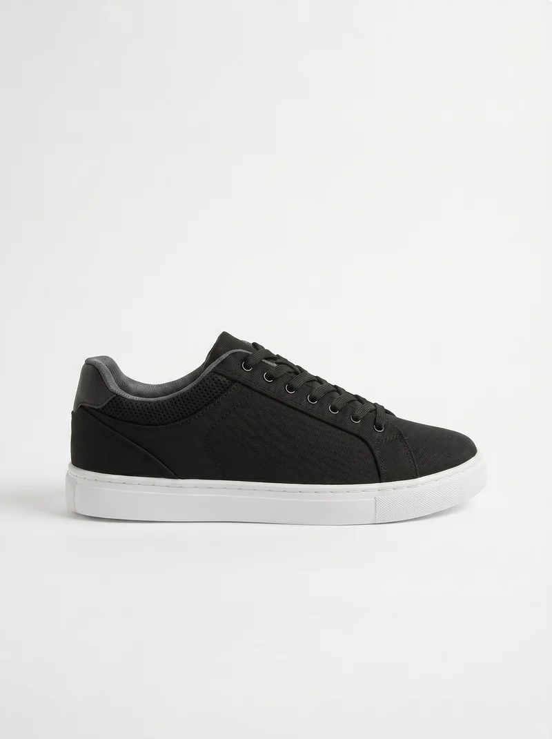 Sneakers uomo con fodera a contrasto - Nero