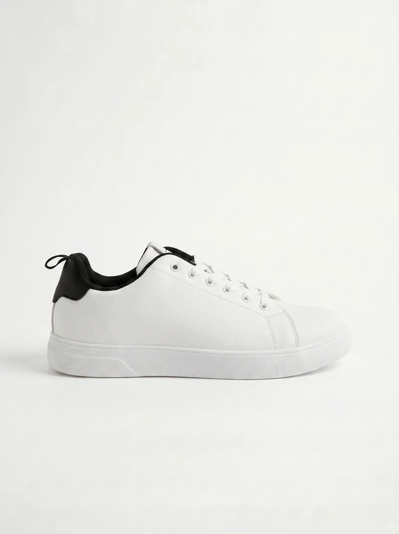 Sneakers uomo con fodera a contrasto - Bianco
