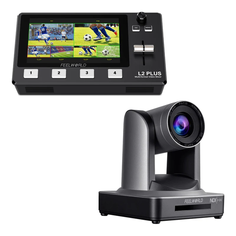 Set bundle FEELWORLD L2 PLUS Video Swicther e telecamera PTZ NDI20X