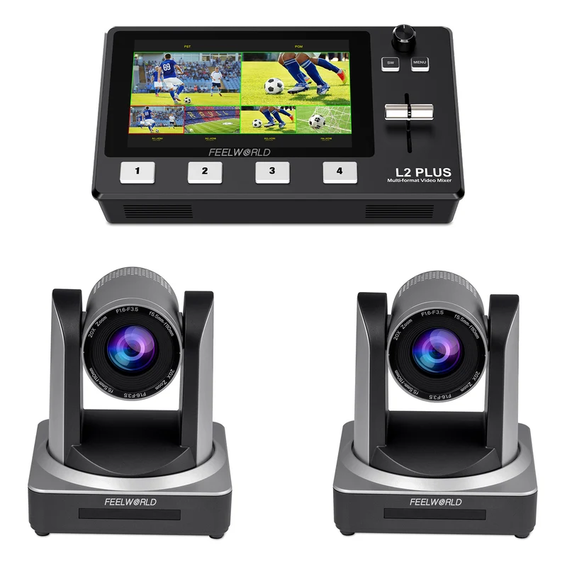 Set bundle video FEELWORLD L2 PLUS e 2 telecamere PTZ POE20X