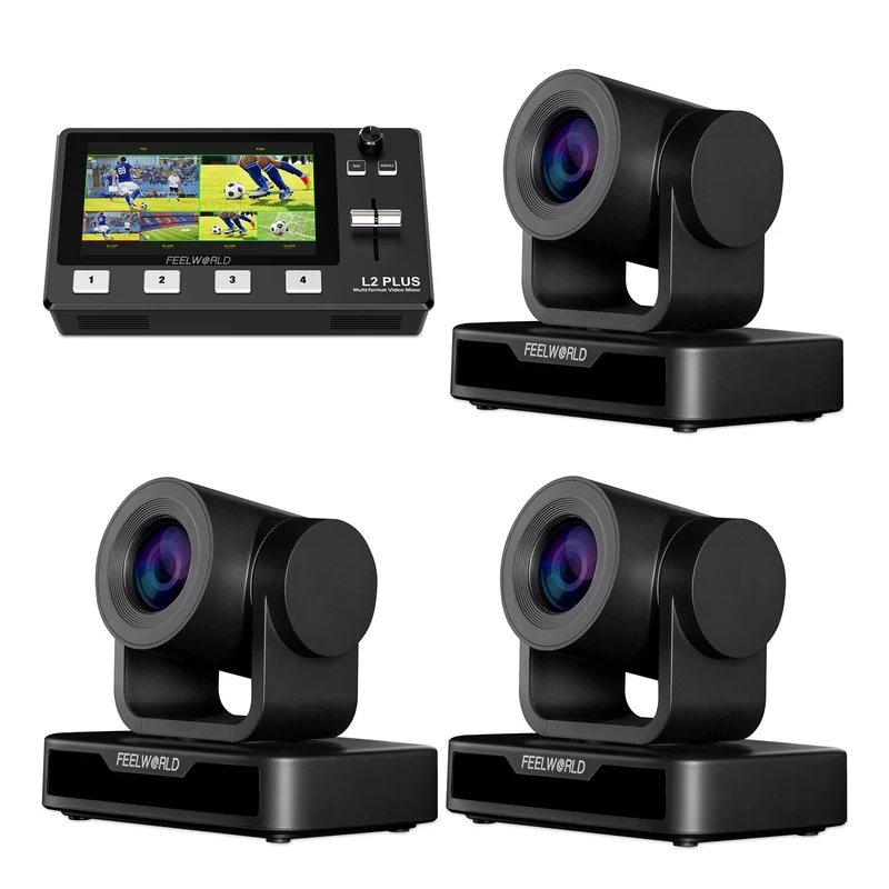 Set bundle video FEELWORLD L2 PLUS e 3 telecamere PTZ USB10X