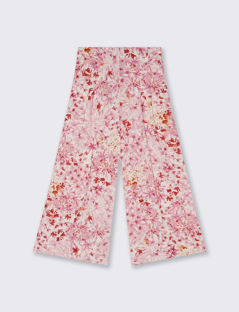 Pantalone palazzo fantasia con elastico - var 1