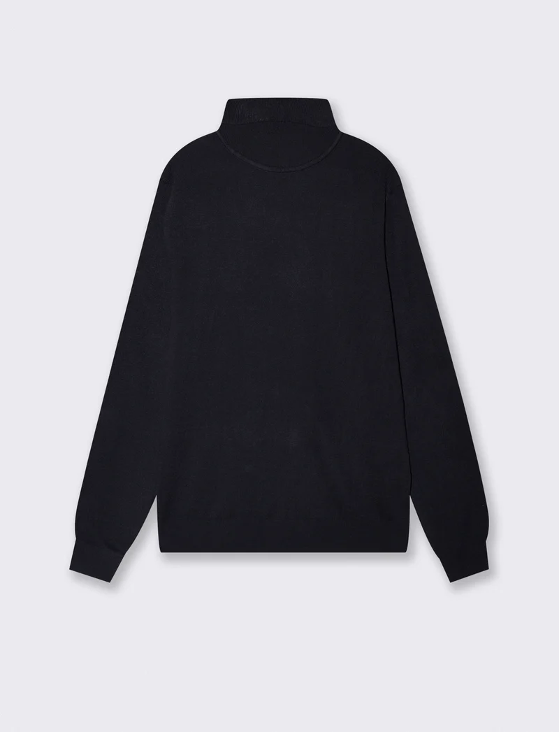 Maglia Collo Alto Regular Fit Basic - Blu