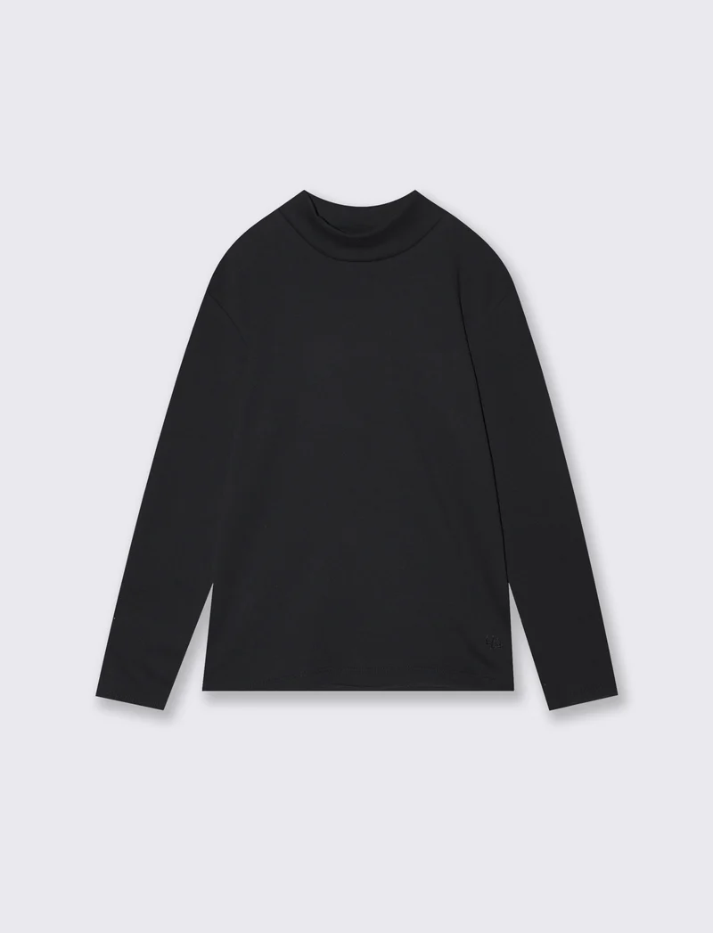 T-shirt caldo cotone maniche lunghe - Nero