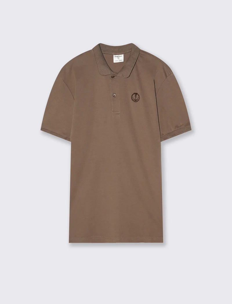 Polo premium in interlock mercerizzato - Grigio fango