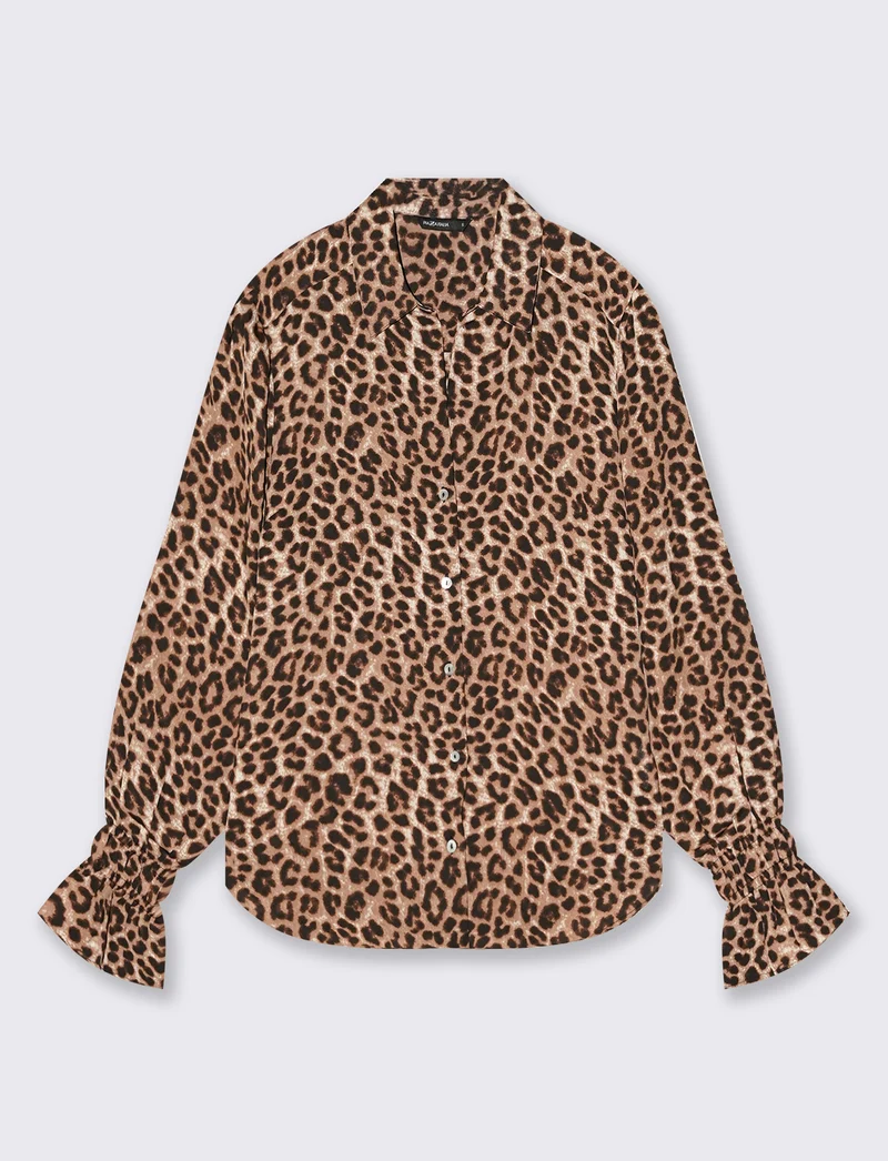 Camicia stampata manica lunga con colletto - var 1