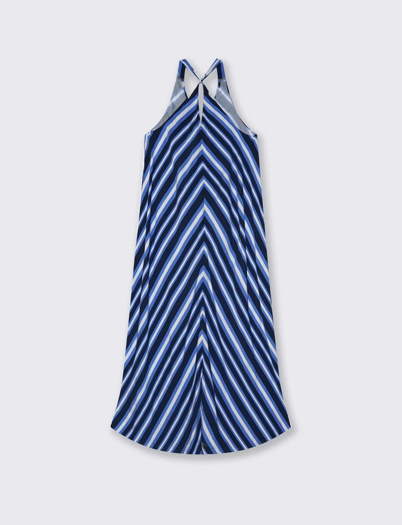 Vestito lungo con scollo a V e nodo - var 1
