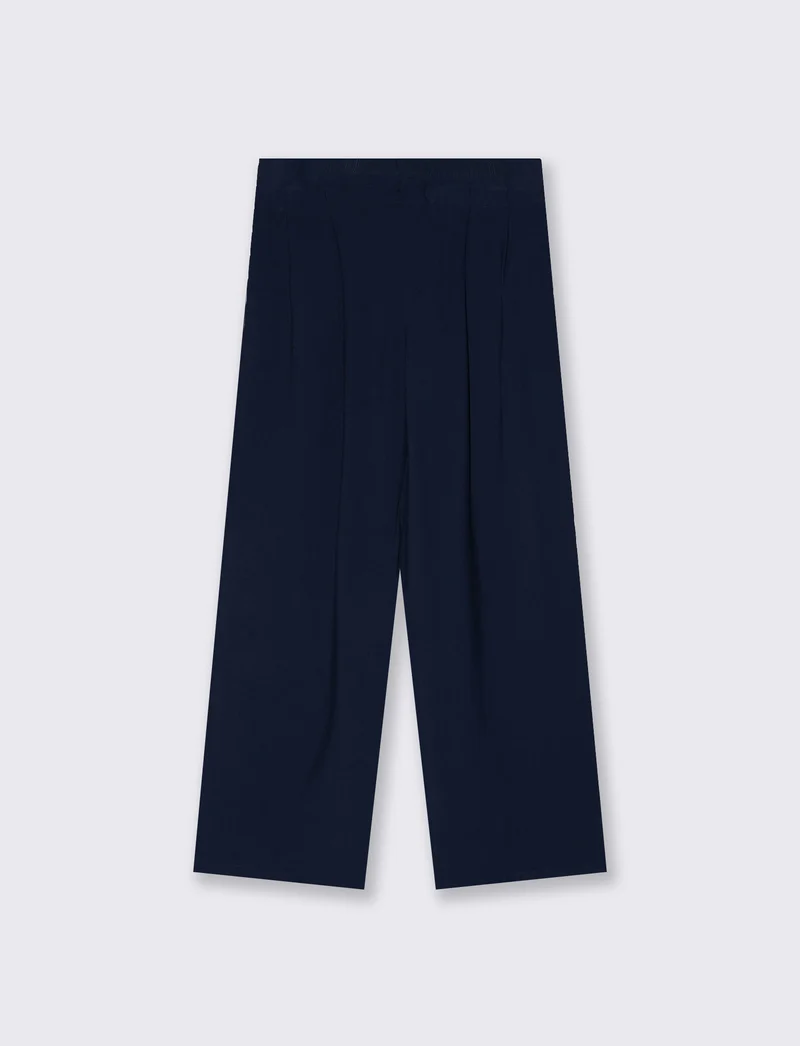 Pantalone Dritto con Pinces - Blu