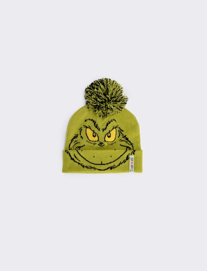Cappello Grinch con pon pon divertente - Verde