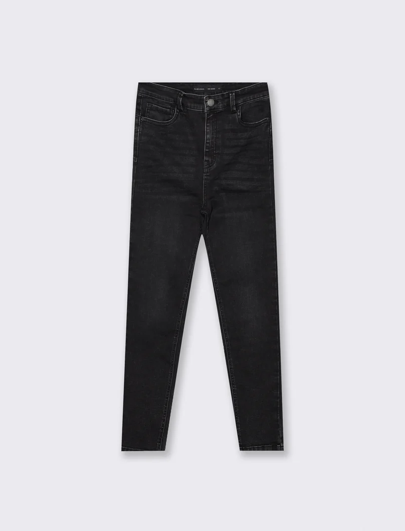 Jeans super skinny a vita molto alta - Nero
