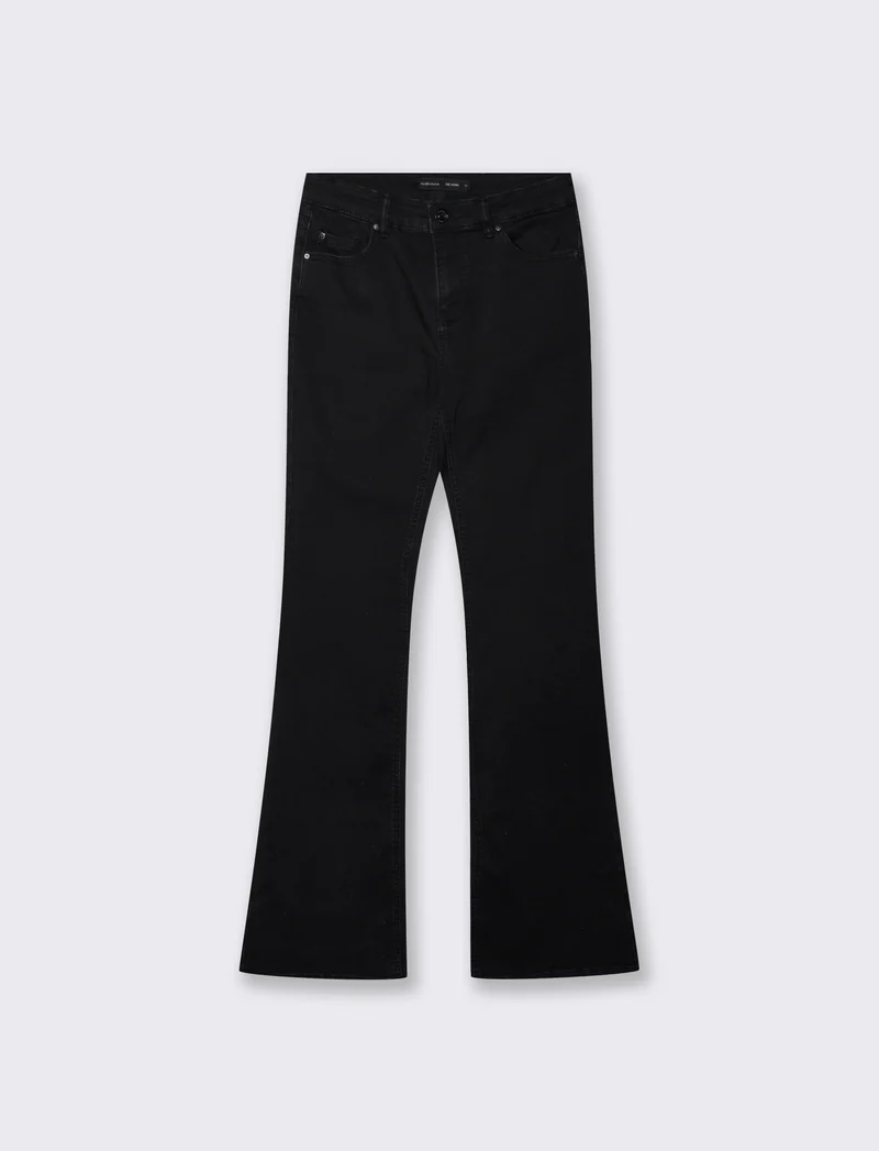 Jeans bootcut 5 tasche regular waist - Nero