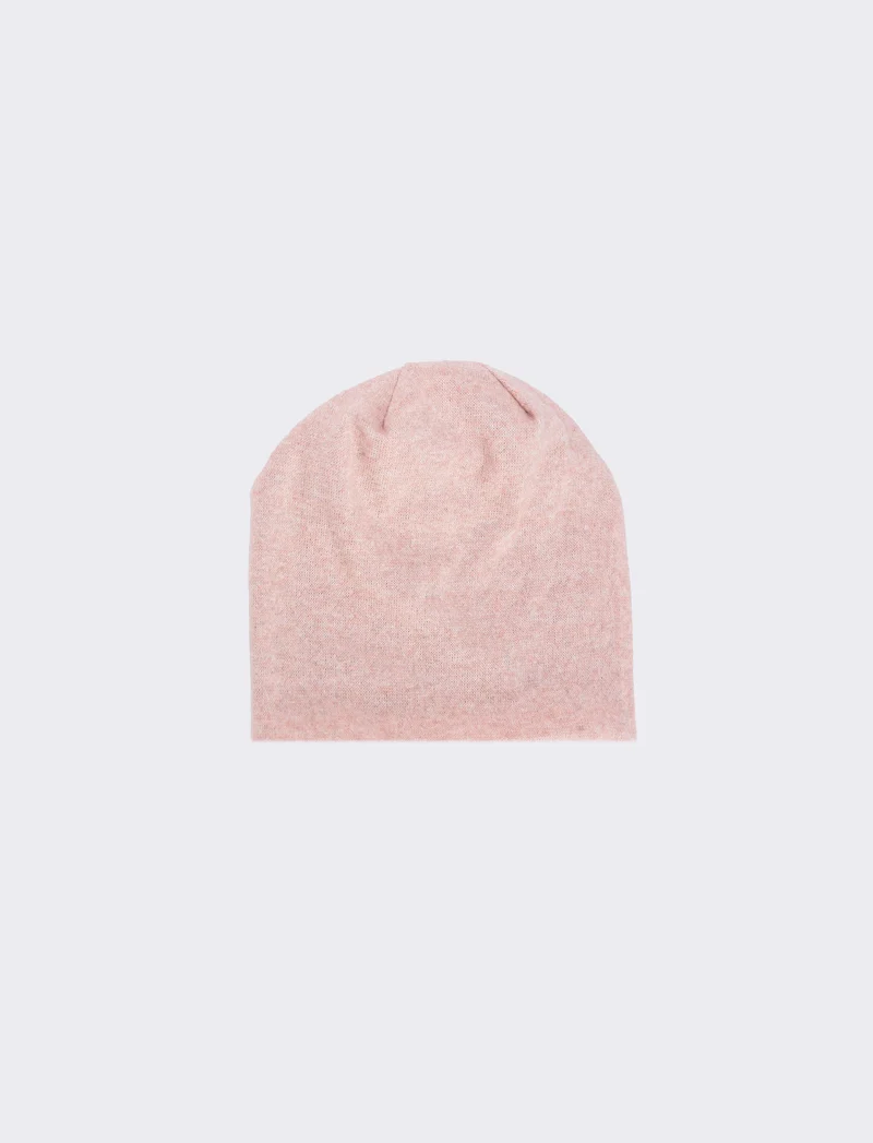 Cuffia melange in maglia - Rosa