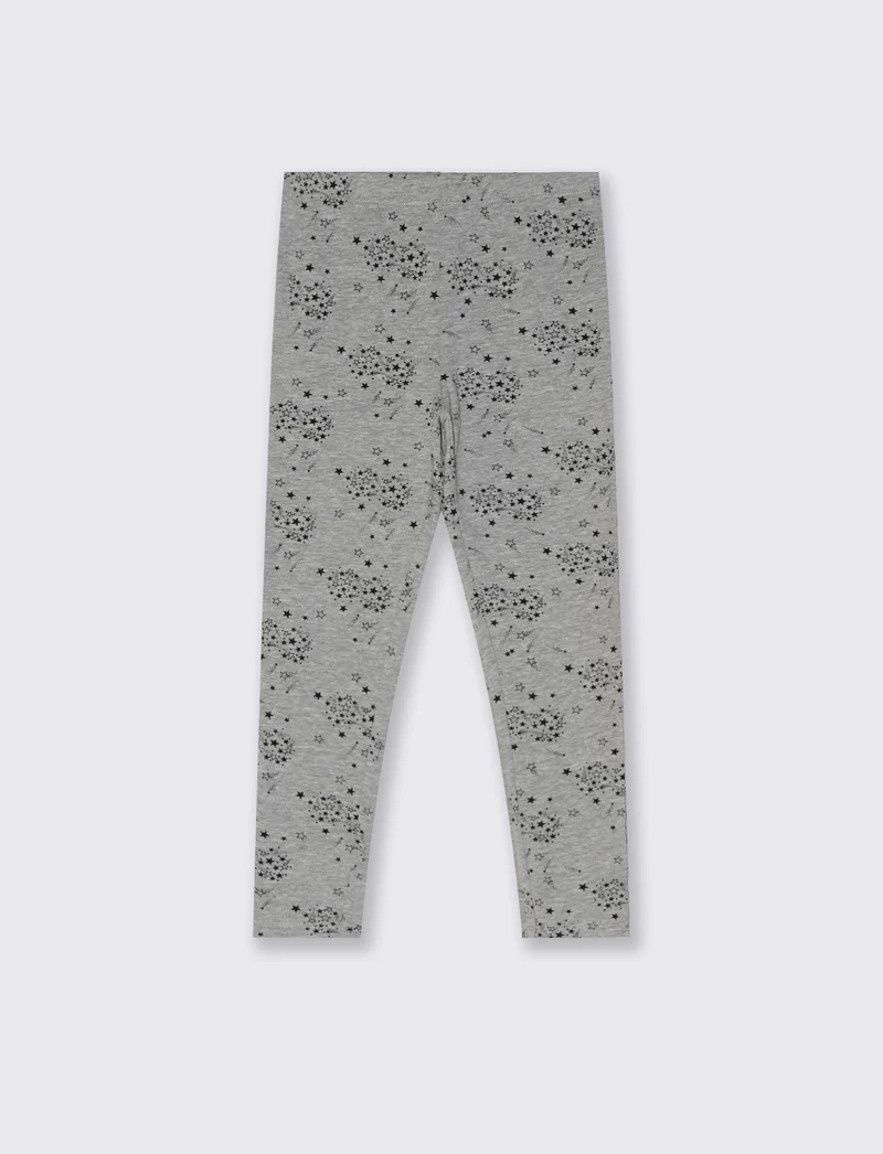 Leggings da bambina con fantasia estrosa - Grigio chiaro mel.