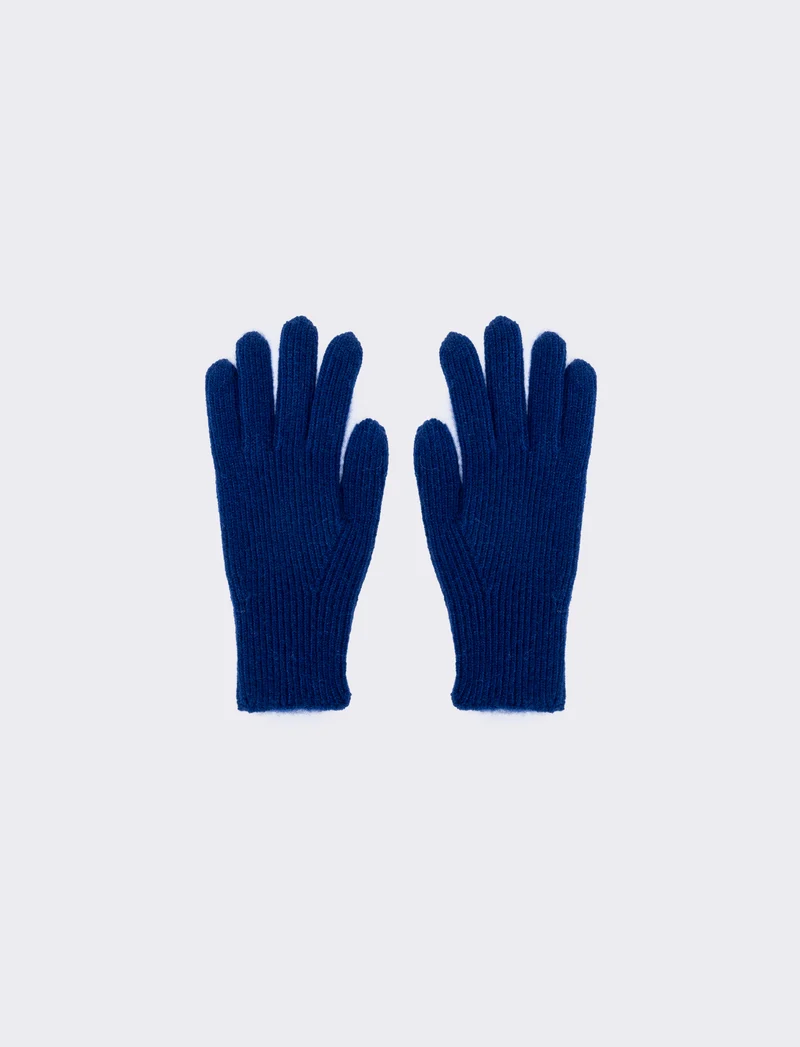 Guanti uomo a coste basic eleganti - Blu