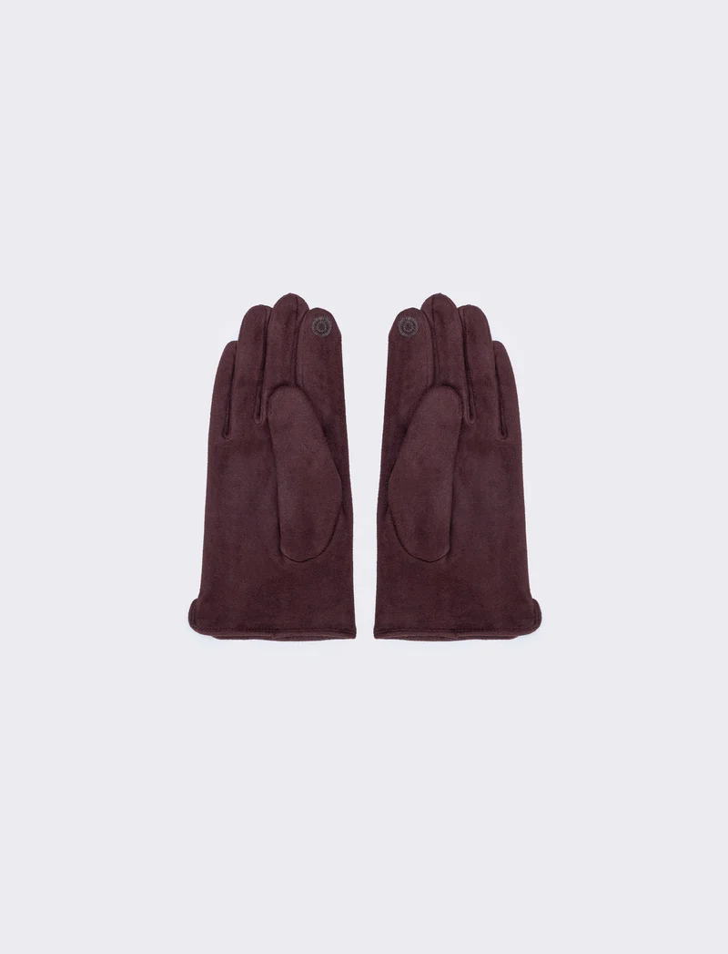 Guanti uomo in morbido effetto suede - Marrone