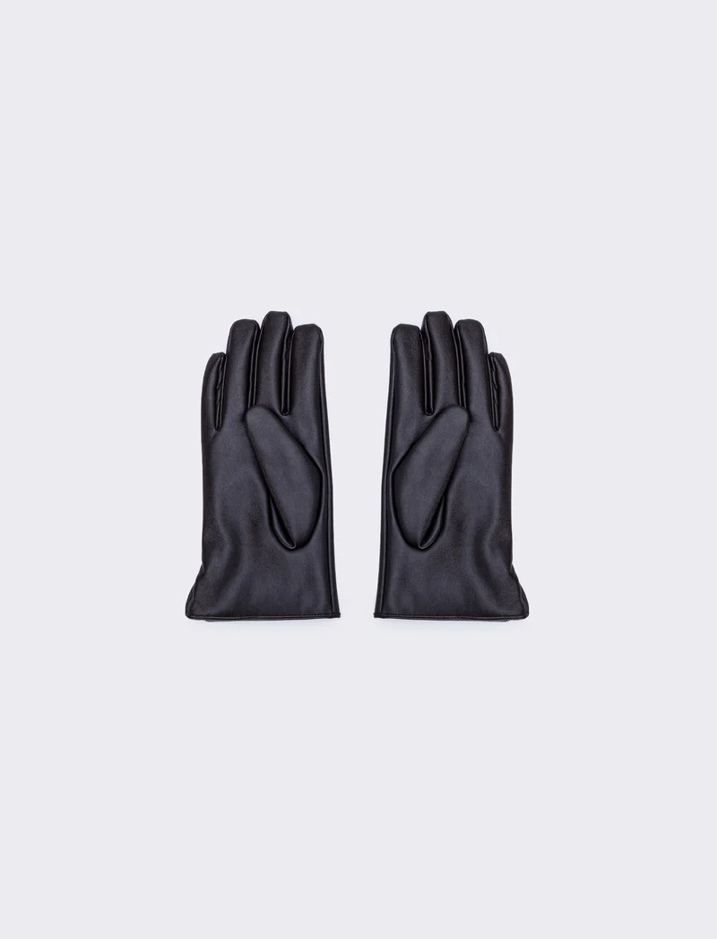 Guanti uomo effetto pelle touch eleganti - Marrone