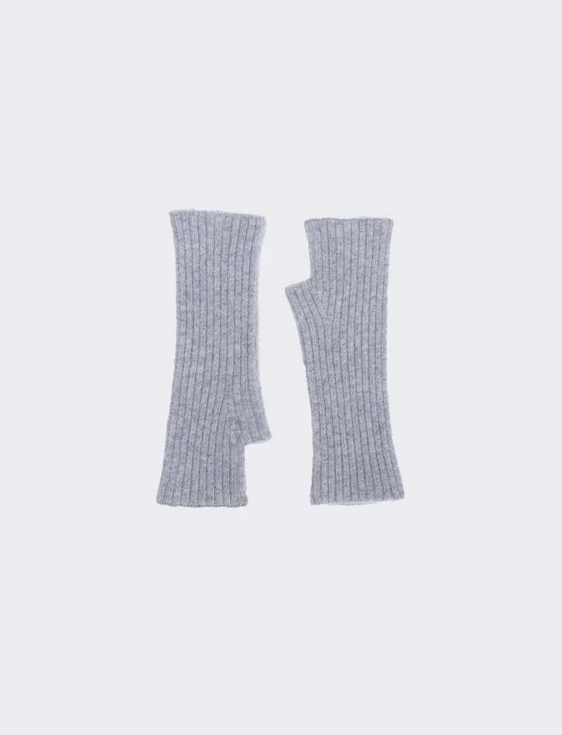 Guanti manicotto medio in maglia - Grigio
