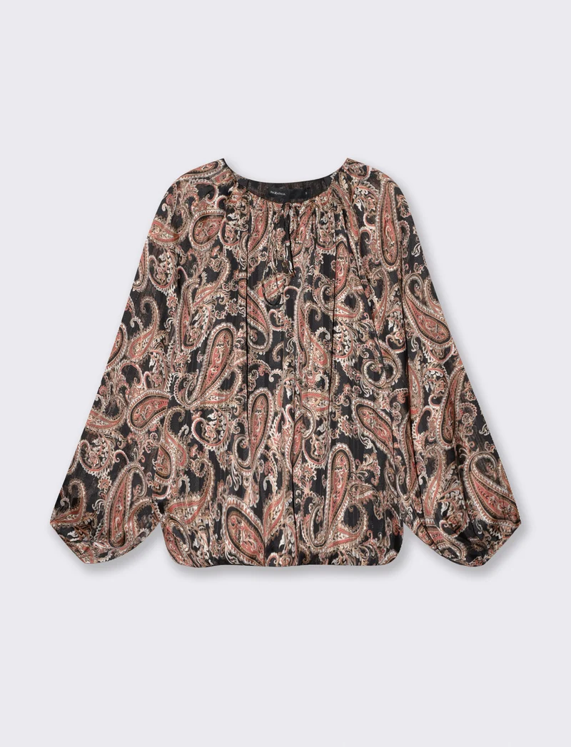 Blusa ampia con scollo a V elegante - var 1