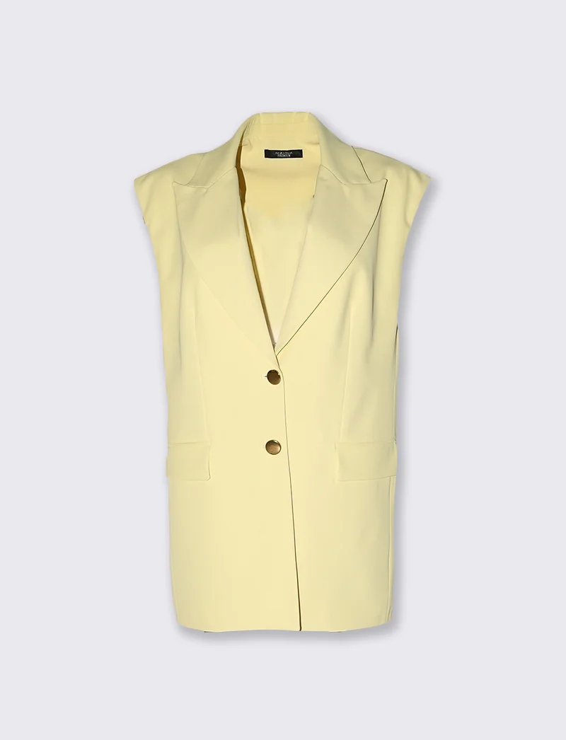 Giacca giromanica con tasche per donna - Giallo