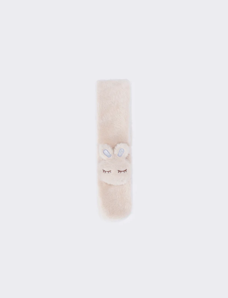Collo bambina finta pelliccia coniglietto - Bianco panna
